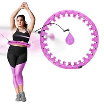 Northix Hula hoop za veće veličine s otežanim utezima, ljubičaste boje