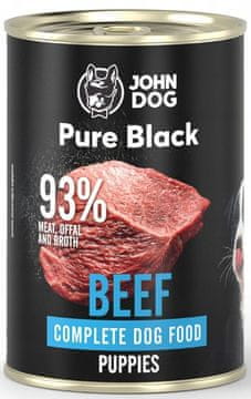 John Dog Štenci | Čisto crni | Konzerva 400 g - Govedina za štence 400 g
