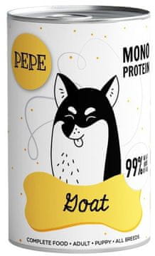 Paka Zwierzaka Pet Paka | pepe | Mokra hrana za pse 400g - pepe Goat | Goat 400g
