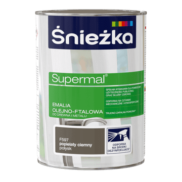 SUPERMAL ULJNO-FTALNA EMAJLIRANA BOJA ZA METAL TAMNO PEPELJAVA F597 0,8L