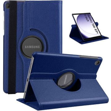 Futrola za Samsung Galaxy Tab A9+ Plus 2023 11" (X210/X215/X216) rotirajuća futrola s preklopom za tablet Futrola tamnoplava + staklo