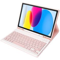 futrola s tipkovnicom i držačem za olovku za Apple iPad 11 2025 / iPad 10.9 2022 roza