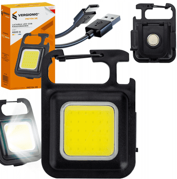 Vergionic MOĆNA MINI LED DŽEPNA SVJETILJKA, PRIVJESAK ZA KLJUČEVE, MAGNETNI OTVARAČ I DRŽAČ
