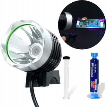 Rosfix Soldermaska plava 10ml s potiskivačem i lampa za otvrdnjavanje soldermaske