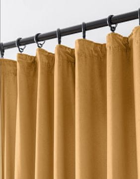 Zaslona od velvet na traci 140x270 mustard zacijenjajua