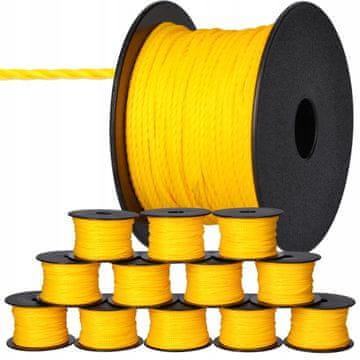 12 x Zidarski konopac 50 m x 2 mm žuti