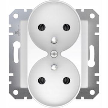 Schneider Electric ASFORA modul bijela utičnica 2x Z/U vijčane stezaljke 16A 250V EPH9810221