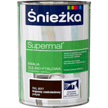 SUPERMAL EMAJLIRANA BOJA ZA METAL ULJNO-FTALNA ČOKOLADNO SMEĐA RAL8017 0,8L