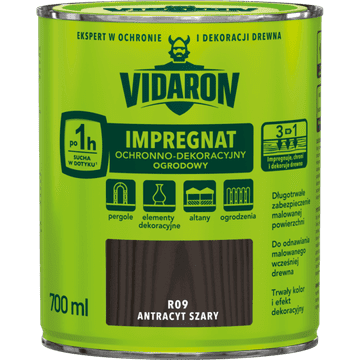 VIDARON VRTNA IMPREGNACIJA ANTRACITNO SIVA R09 0,7L