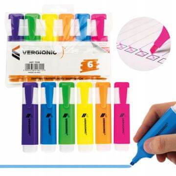 Vergionic Školski uredski marker u 6 pastelnih boja