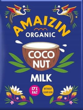 Amaizin KOKOSOVO MLIJEKO - NAPITAK OD KOKOSOVA ORAHA BEZ GUAR GUME (17% MASTI) ORGANSKI 200 ml - AM