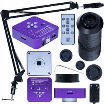 Rosfix Puppis Pink PRO KMPPP-HDMI-USB 51MP digitalni mikroskop s podesivim krakom i ODM-100X objektivom
