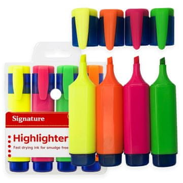 BC Highlighters Šareni neonski markeri za knjige Školski set od 4 markera