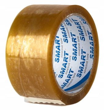 Traka za pakiranje SMART transparentna, prirodna guma (SOLVENT) 48/50y
