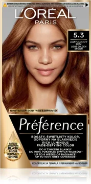 L’Oréal Loreal Preference boja za kosu 5.3 Virginia svijetlo zlatno smeđa (2x60ml, 54ml)