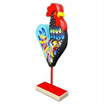 Figurica PIJETLA Skulptura RUČNO REZBRANA OSLIKANA Uskrsna statua 25 cm