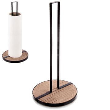 Orion Crni metalni stalak za papirnate ručnike LINE 32,5 cm