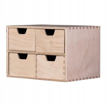 Mini komoda Organizator za stol Drvena kutija s pretincima 4 ladice