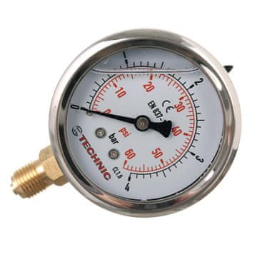 GLICERINSKI MANOMETAR SAT 63 MM 0-4 BAR NAVOJ 1/4" DNO