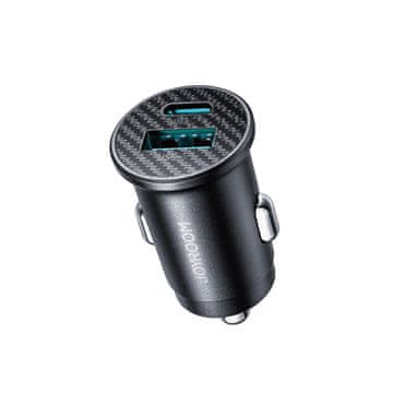 Joyroom Mini 15W USB-A USB-C auto punjač - crni