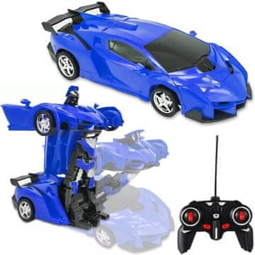 Lean-toys Daljinski upravljani transformirajući robot 2u1 - auto i meh s led efektima i driftom
