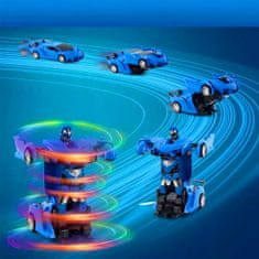 Lean-toys Daljinski upravljani transformirajući robot 2u1 - auto i meh s led efektima i driftom