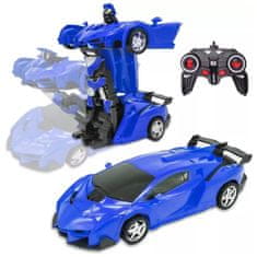 Lean-toys Daljinski upravljani transformirajući robot 2u1 - auto i meh s led efektima i driftom