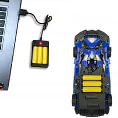 Lean-toys Daljinski upravljani transformirajući robot 2u1 - auto i meh s led efektima i driftom