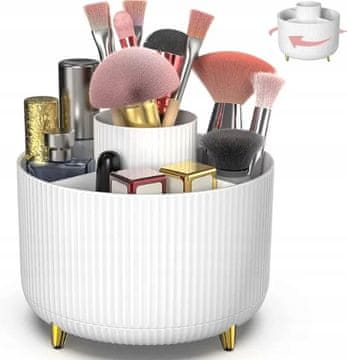 Organizator za kozmetiku, rotirajuća posuda za četkice, stalak od 360°, kozmetička torbica