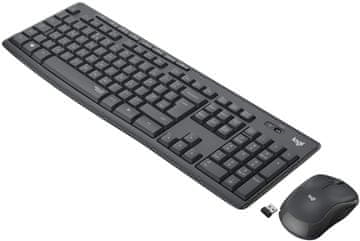 Logitech Logitech MK295 silent wireless combo set bežične tipkovnice i miša, grafitna