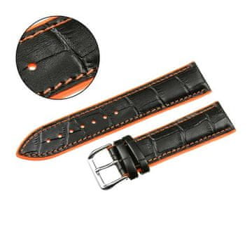 Pacific SILIKONSKI REMEN 20 MM U18 CROCODILE crni remen, narančasti šavovi