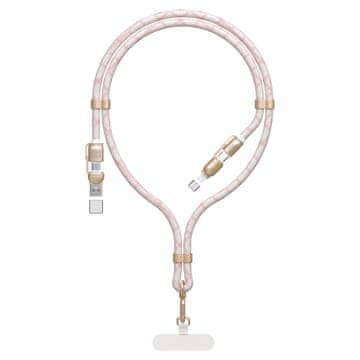 DUDAO 4u1 Kabelska Žica USB-A / USB-C / iPhone Lightning PD QC 65W 1,5 m - Roza