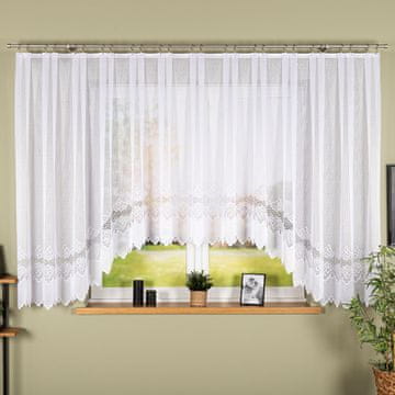 Modesta - Gotova žakard zavjesa s izrezom na dnu - 500x160 cm - bijela