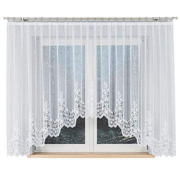 Berenika - Gotova žakard zavjesa s izrezom na dnu - 400x160 cm - bijela