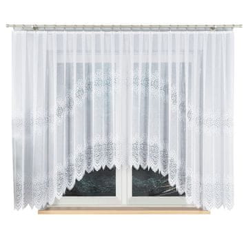 Violetta - Gotova žakard zavjesa s izrezom na dnu - 400x160 cm - bijela