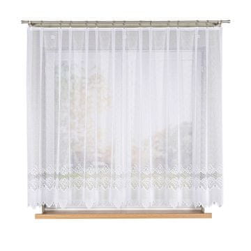 Modesta - Gotova žakard zavjesa s ravnim rubom - 300x160 cm - bijela