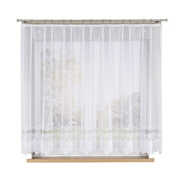 Modesta - Gotova žakard zavjesa s ravnim rubom - 400x160 cm - bijela