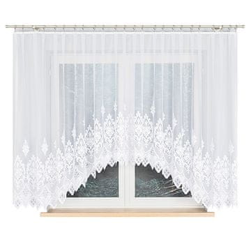 Ludmila - Gotova žakard zavjesa s izrezom na dnu - 400x160 cm - bijela