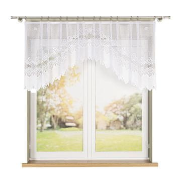 Modesta - Gotova žakard zavjesa s izrezom na dnu - 250x80 cm - bijela