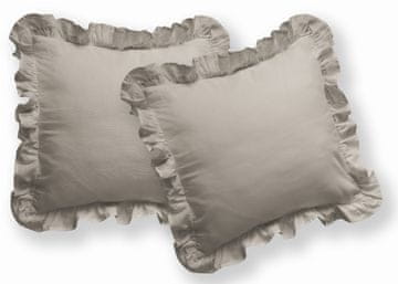 Detexpol Pamučna jastučnica 40x40 Pure s volanima Bež Taupe 2 kom