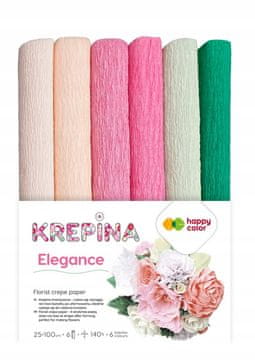 Dekorativna naborana krep 25x100cm MIX Elegance 6 boja 6 rola