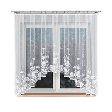 Aralia - gotova zavjesa - bijela - cvjetni uzorak - 300x160 cm