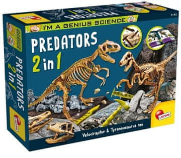 Lisciani JA SAM GENIJ edukativni set Mali genijalci Predatori 2u1 dinosaur