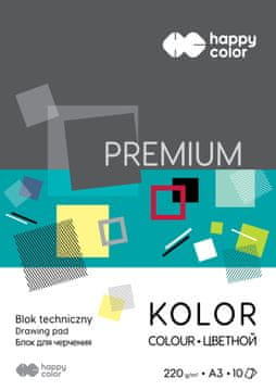 BLOK TECH A3 umjetnički papir 220 g/m² u 10 intenzivnih boja