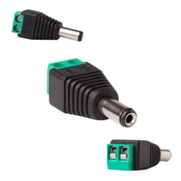 Utikač DC 2.1/5.5 s brzim konektorom za mono LED trake, muški