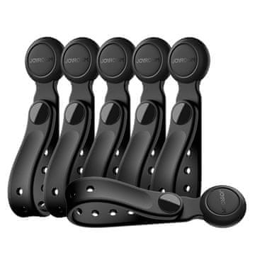 Joyroom SILIKONSKE VEZICE ZA KABEL S MAGNETOM SET OD 6 KOMADA CRNE