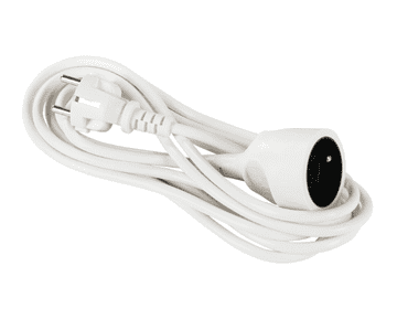 Elcan Produžni kabel 1-utičnica sa/bez 5m /H05VV-F 3x1/ bijeli PM-BW-1G-50