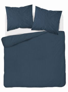 Detexpol Satenski set posteljine 160x200 glatki s premium prugama plavi