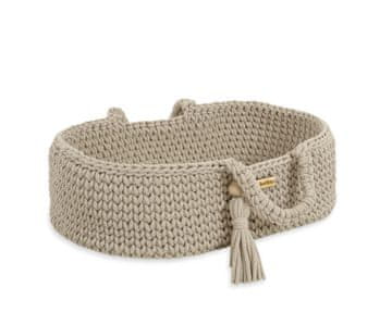 MY SWEET BABY Nosiljka za lutke Moses Basket BOHO od pamuka - svijetlobež