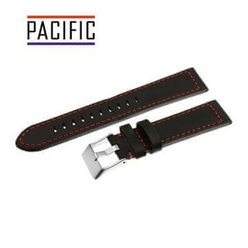 Pacific REMEN 22 MM W25 GLATKI crni remen, crveni šavovi